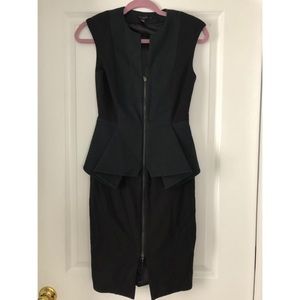 TED BAKER · PEPLUM DRESS · BLACK